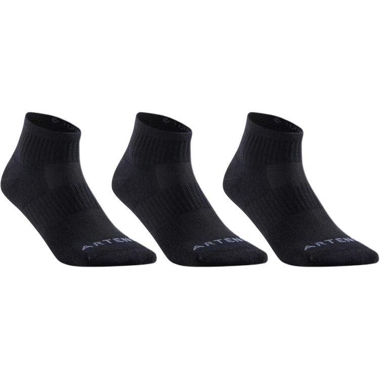 

DECATHLON Comfortable and Durable Non-Slip Advanced Tennis Sports Socks Unisex Triple Pair Black 39-42 чёрный