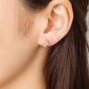 ESTELLE [Official] Women's K10 Yellow Gold Earrings with Cubic Zirconia and Moon Motif, 0222-6365-0013-0000