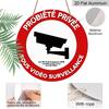 2D Flat 1pc, 8x8 in, No Video Surveillance Sign - Red & White Round Aluminum Metal Plaque with CCTV Camera Icon, Durable Wall Decor for Home, Office