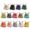 Novelty Knit Beanie Cap for Women with Glowing Antennas Funny Skull Hat Cartoon Frog Pullover Hat Party Cap