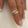 2024 Nwe Stainless Steel 18 K Gold Plated Sun Rings for Women Natural Stone Inlaid In Hollow Metal Texture Ring Trendy Jewelry