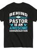 Men's Retro Church Apparel T-Shirt - Behind Every Great Pastor Suitable for Pastors Gift, Soft Crew