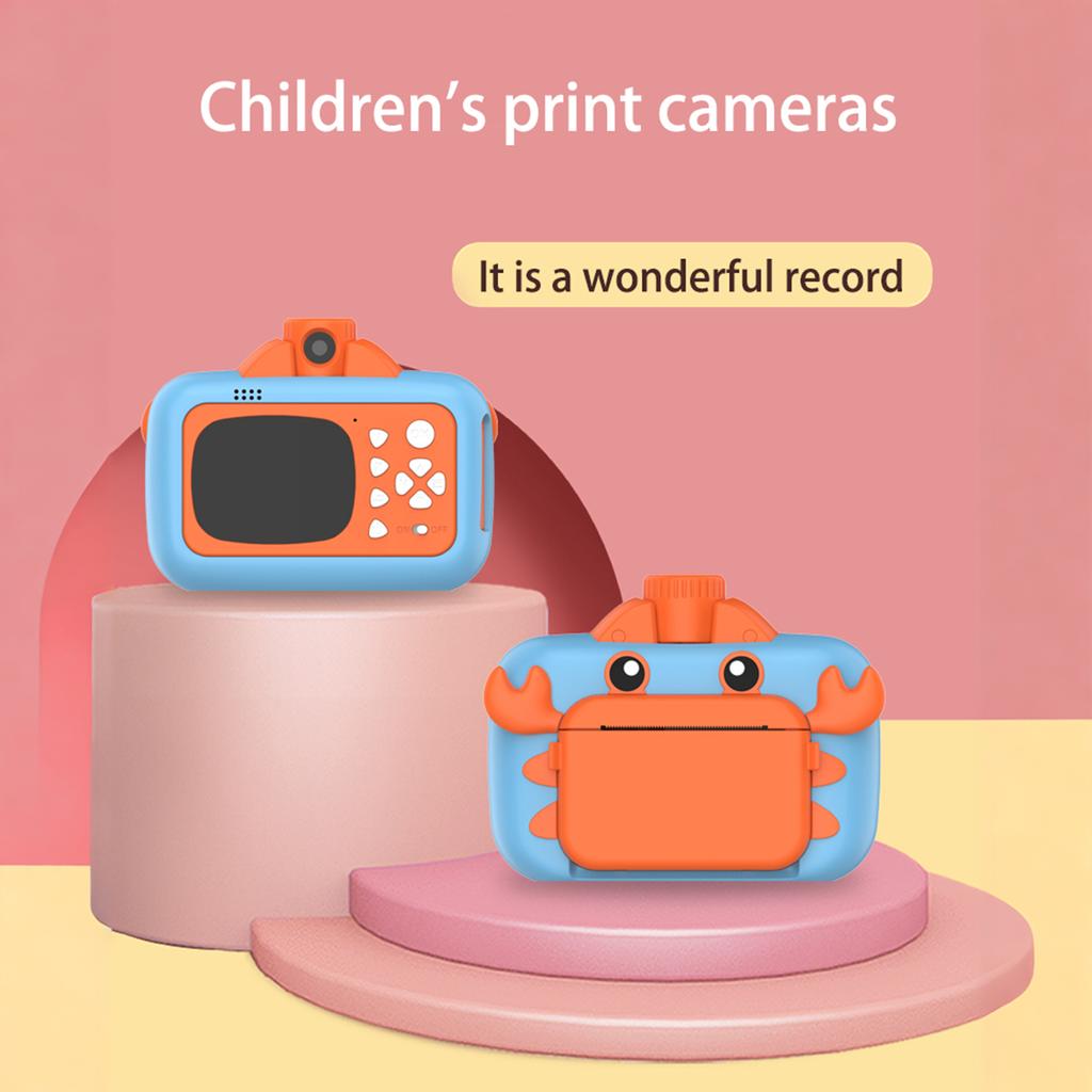 Aranyos gyerek azonnali fényképezőgép 1080P Kids digitális fényképezőgép Gyermek azonnali nyomtatási kamera 180 fokkal forgatható