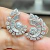 925 Sterling Silver Sparkling Cubic Zircon Stud Earrings for Women Gorgeous Engagement Wedding Jewelry Accessories GiftGood Product