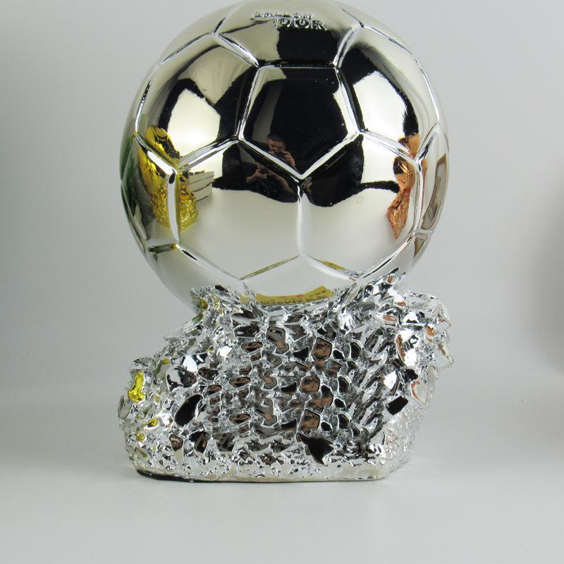 Ballon d'Or Trophy Ornament: Resin Football Craft, 2022 World Cup Souvenir, In Stock