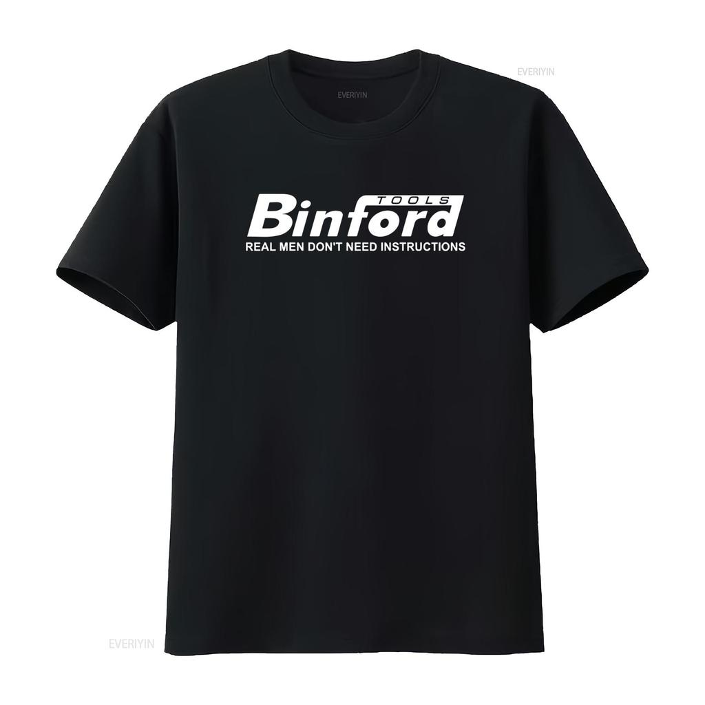 Mens Binford Tools T Shirt Real Men Dont Need Instructions Print Up To 5XL Vintage Washed Casual Soft Top For Everyday Wear