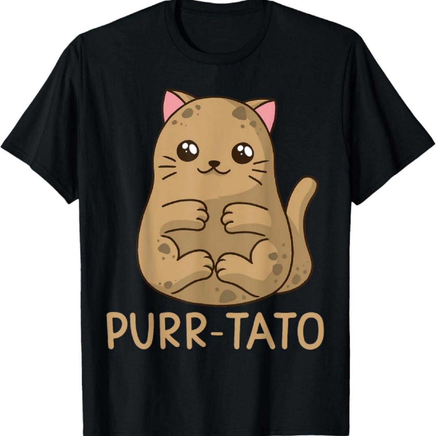 Purrtato Cat Potato Cat Lover Idaho Potatoes T-Shirt S
