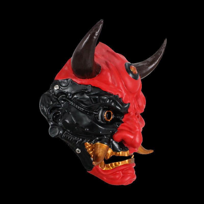 Christmas And Halloween Silver Copper Hannya Mask Resin Party Prop For Cosplay And Celebrations
