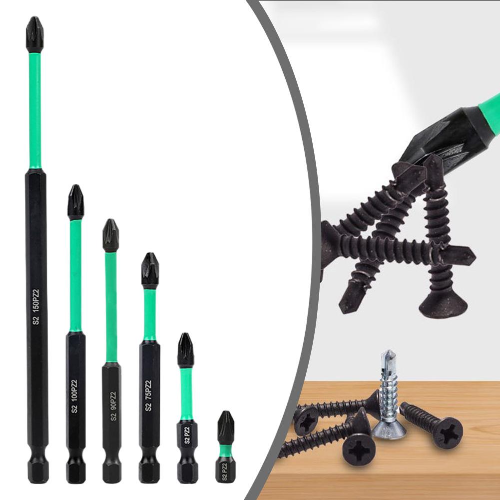 Bit de șurubelniță PZ-2 cu cap de lot magnetic de 25-150 mm Bit de șurubelniță cu tijă hexagonală antiderapante din oțel aliat.