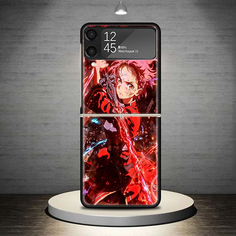 Anime Sword Art Online SAO Phone Case For Samsung Galaxy Z Flip 7 6 5 4 3 5G Shockproof Cover Z Flip7 Flip6 ZFlip5 Flip3 Flip4 L