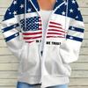 Women's Full Zip American Flag Hooded Sweatshirt