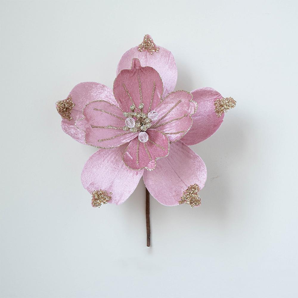 

Shiny Artificial Christmas Flower 22cm Christmas Tree Wreath Christmas Poinsettia New Year Decor