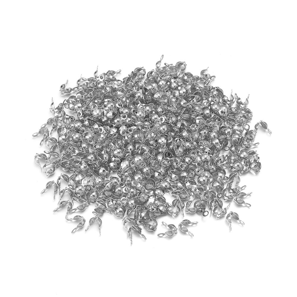 50-200pcs/Lot End Crimps Beads Ball Chain Calotte Connector Clasp Clamshell Bead Tips Knot Covers Bracelets Clip Buckles
