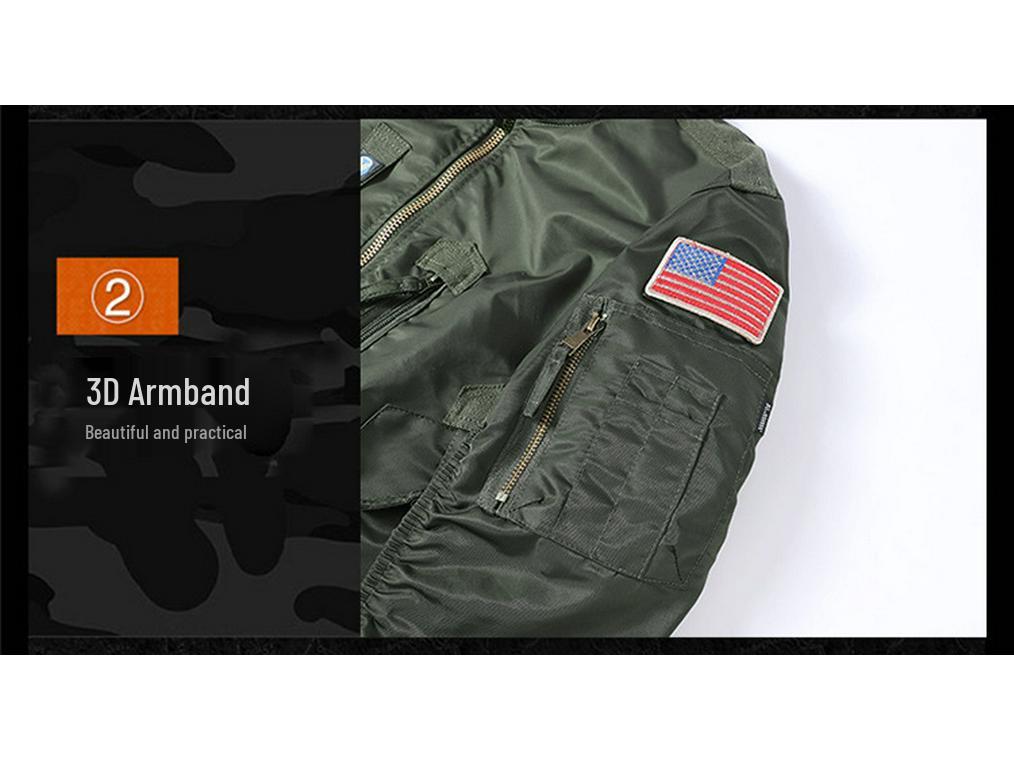 Men's MA-1 Loose Fit Windproof Stand Collar Baseball Jacket - Thickened Winter Outerwear