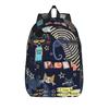 Cartoon Cat Pete the Cat  Backpack for Men Women Fashion High School Work Daypack  College Shoulder Bag Durable