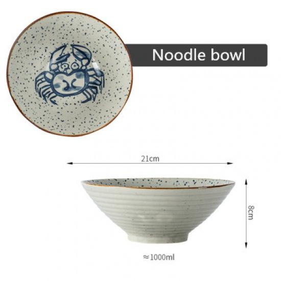 Japanese household ceramic rice bowl noodle bowl soup bowl dessert bowl Korean ice bowl creative retro tableware hat