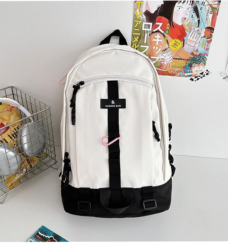 School BagsLarge capacity backpack male personality street fashion student  female trendy cool tooling style junior high school backpack