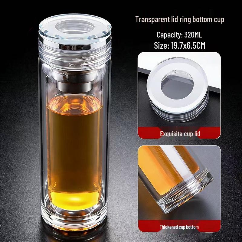 Custom Logo High-Temperature Resistant Borosilicate Glass Tea Cup - Personalized Thickened Water Cup