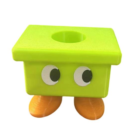 Moisture-proof Bathroom Accessory 3D Printed Cartoon Stool Toothbrush Holder, Waterproof Moisture-Proof Cute Smooth Burr-free Base Compact Storage зелёный