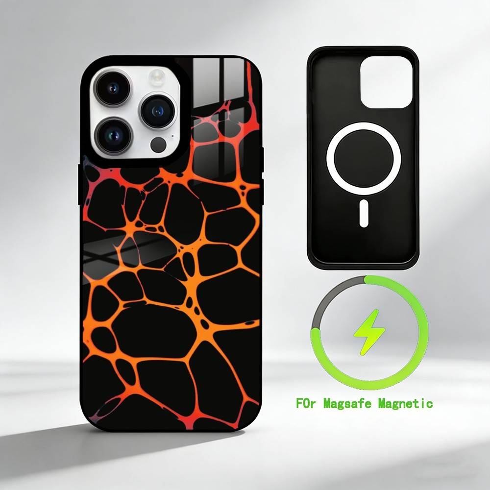 F-Fluid Art Phone Case For iPhone 17 16 15 14 13 12 Pro Max Plus for Mirror Wireless Magnetic Cover