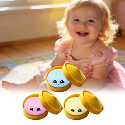 Cute Steamed Bun Squeeze Toy Realistic Soft TPR Fidget for Stress Relief Non-Sticky Slow Rebound Decompression Gadget for Kids Adults
