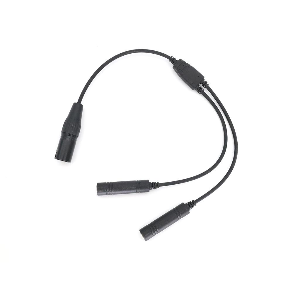 Black Aviation Headset GA Dual Plugs to Airbus 5 Pin XLR Headset Adapter