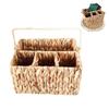 Woven Baskets for Organizing 4 Compartments Hand-Woven Storage Basket Perfect for Organizing Storage and Gifts