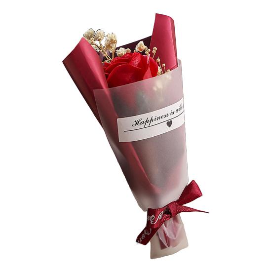 

Valentine s Day Fake Mini Bouquet Artificial Aromatherapy Soap Rose Bouquet Simulation Dried Baby Breath Flower Gifts for Mom Women