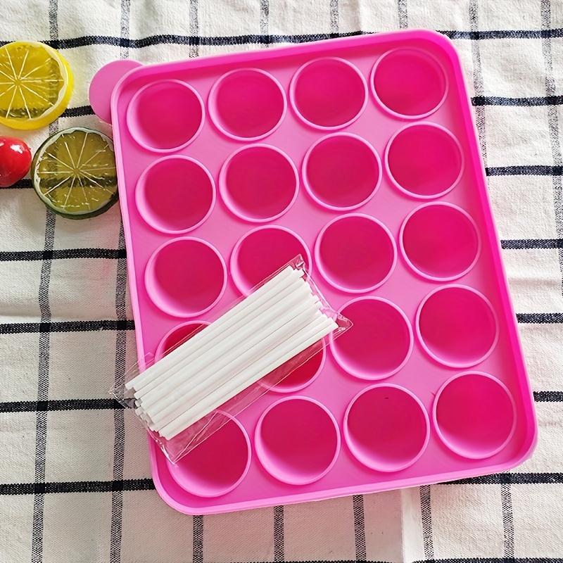 Silikonová forma na lízátka s 20 dutinami a 20 tyčinkami - Ideální na cake pops, pečení čokolády a cukroví, čokoládové formy