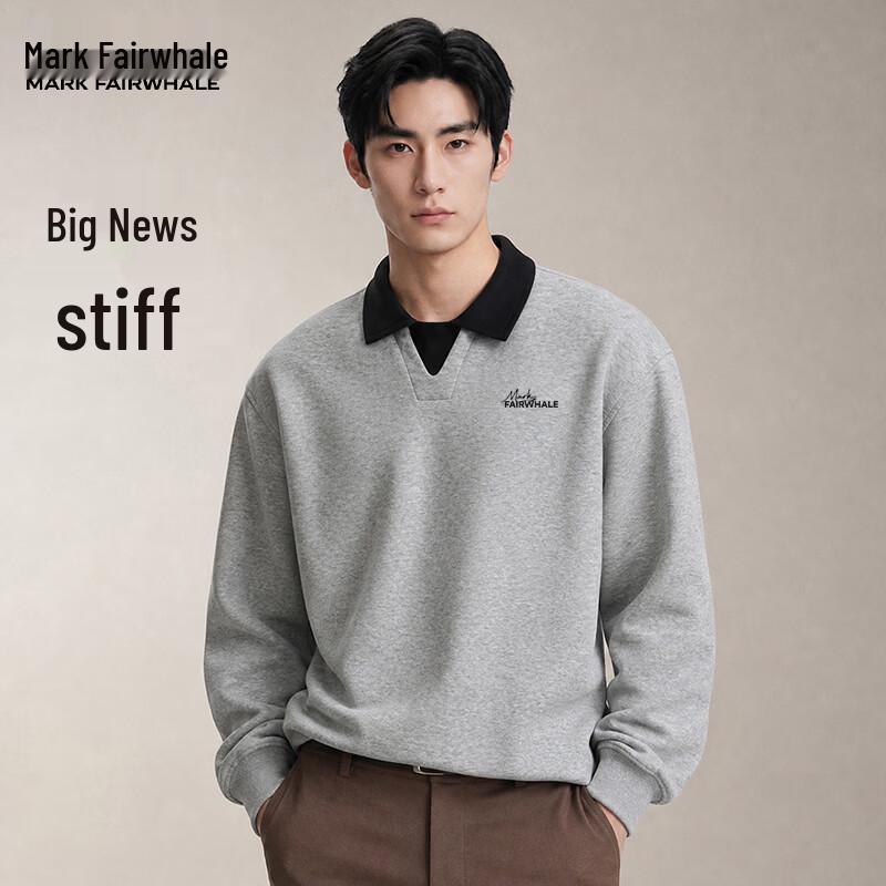 MARK FAIRWHALE Men's Old Money Style Layered Long-Sleeve Sweatshirt