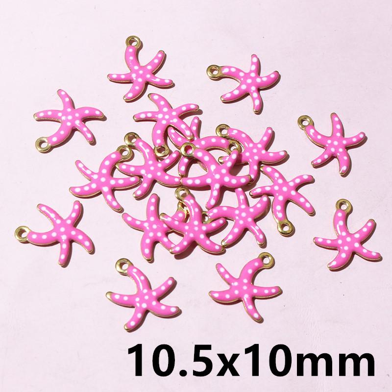 20pcs Stainless Steel Enamel Small Cute Charms Pendant Fish Starfish Coral Reef DIY Jewelry Making Accessories Findings