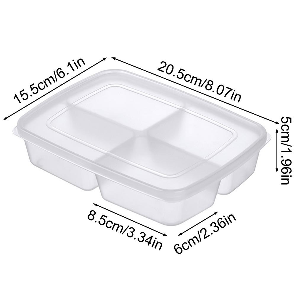 1PC Refrigerator Cooked Food Storage Box Marinated Flavor Four Quarters Crisper Box Meat Pieces Divided Vegetables Storage