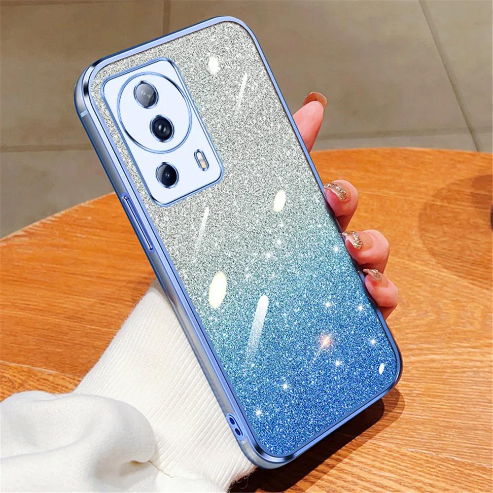 Mi13 13lite 13tpro Luxury Glitter Gradient Plating Case For Xiaomi 13T Pro 13 Lite 14 12T 11T 12 11 Lite Pro POCO C65 Soft Cover