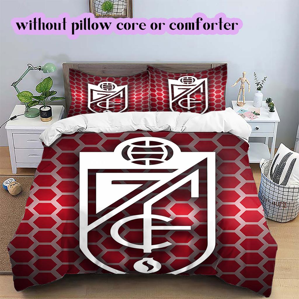 Granada CF football Pattern Bedding,Quilt Set Quilt Cover Pillowcase Home Birthday Gift (1*duvet cover+2*pillowcase,without core)
