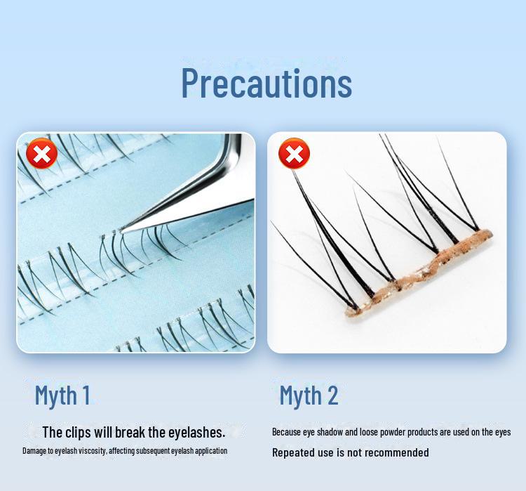 High-Capacity Glue-Free Clear Ballet False Eyelashes - Dense Segmented Clusters for Novice Photogenic Looks