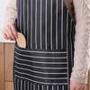 Striped Waterproof Cotton Work Apron Oil-Resistant Cooking Apron for Home Restaurant Coffee Shop Men and Women