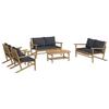 VidaXL Salon de Jardin avec Coussins 5 pcs, Chaises avec Dossier et Accoudoirs, Ensemble de Meubles avec Table Basse Patio 3156474