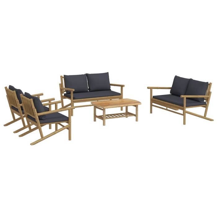 VidaXL Salon de Jardin avec Coussins 5 pcs, Chaises avec Dossier et Accoudoirs, Ensemble de Meubles avec Table Basse Patio 3156474