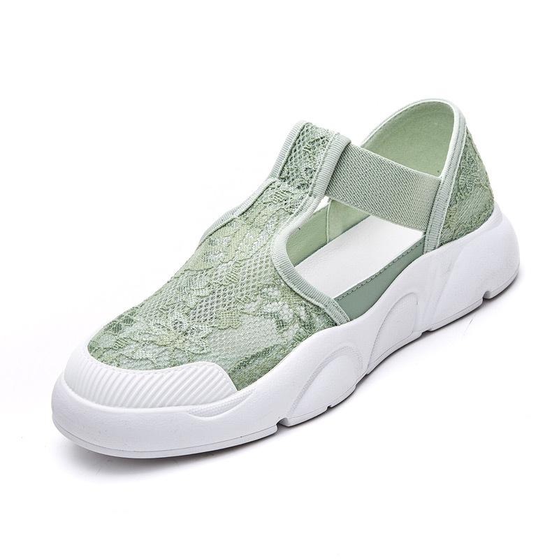 2025 Summer Mesh Shoes Women Sandals Flat Non-slip Brand Ladies Sandals Black White Green Plus Size 41