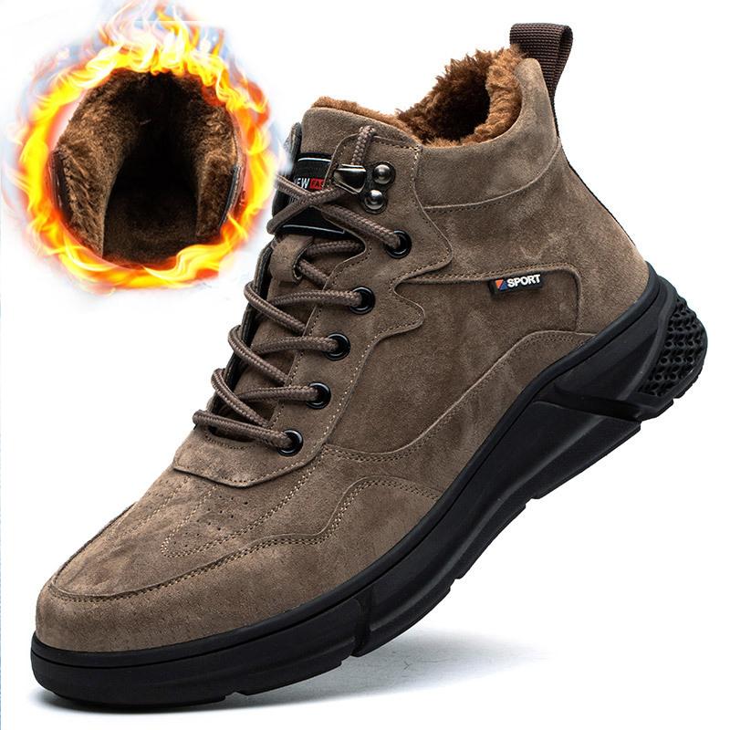 Fashion Puncture Proof Safety Shoes For Men Work Safety Boots Steel Toe Kevlar Warm Fur Winter Boots Female Anti-slip Comfort Work Boots