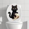 Cute Black Cat Toilet Paper Toilet Sticker Bathroom Toilet Cover Waterproof Sticker Wc For Home Decoration Transparent  Decals S633