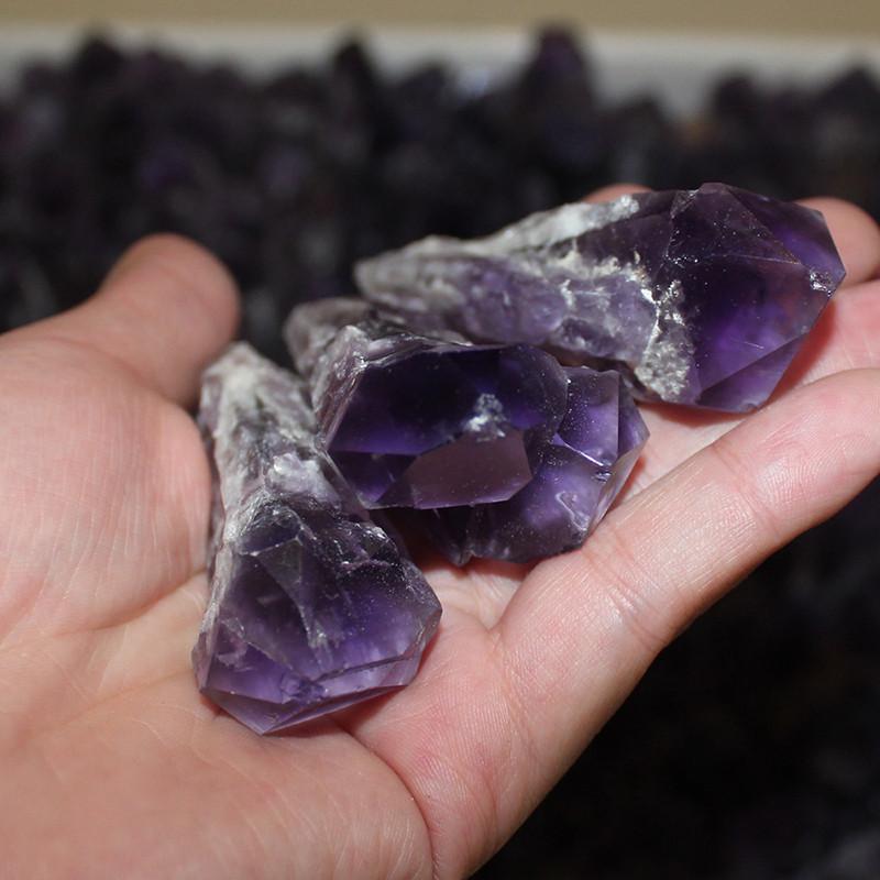 Natural Quartz Amethyst Crystal Wand Point Specimen Healing Home Gift Decor