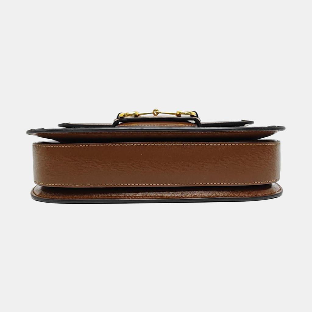 [Pre-Owned] Horsebit 1955 Logo Canvas And Leather Saddle Bag - Very Good #1JTWP5D