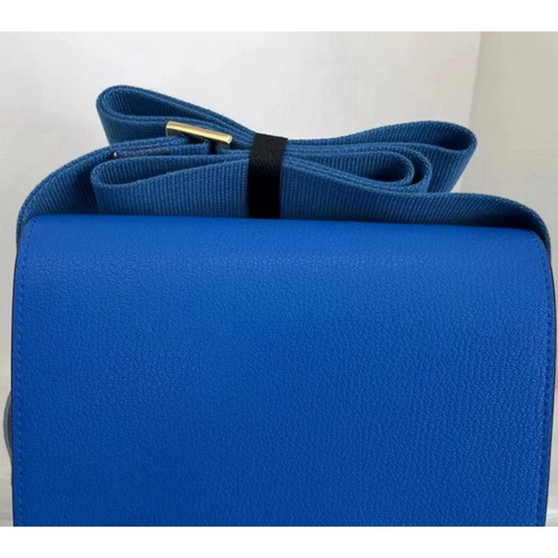 2025 New Leather Women's Bag Goat Pattern Leather Men's and Women's Same Clogs Wide Shoulder Strap Epoxy Leather Color Buckle Cross-border Wholesale