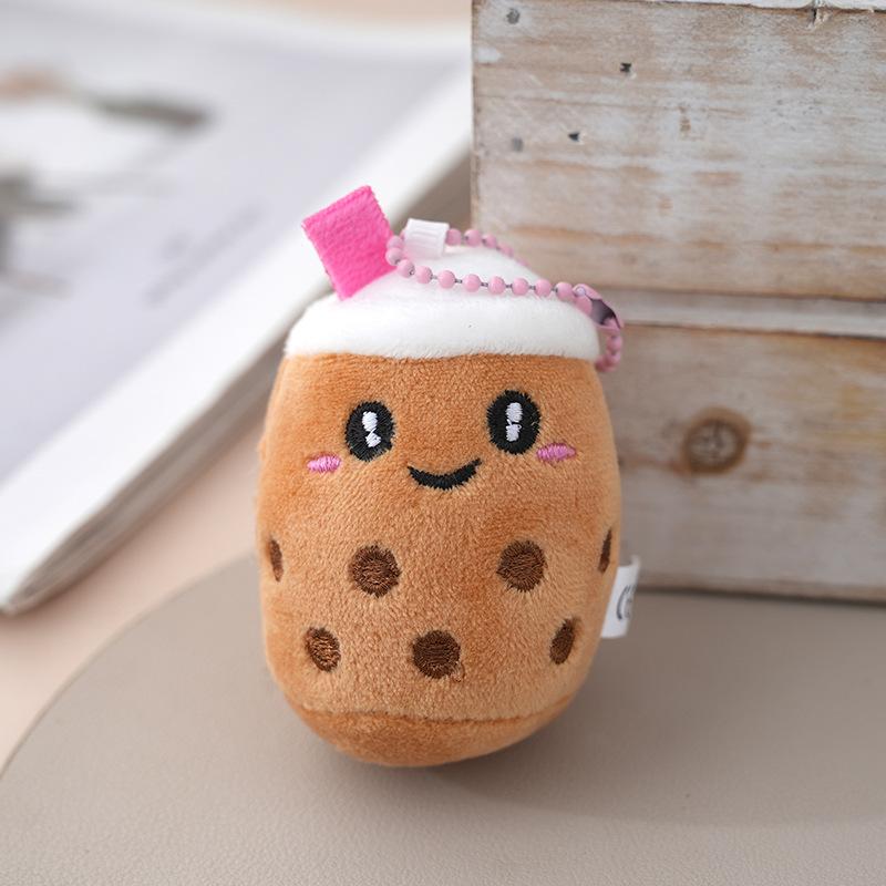 

1 Piece Stuffed Boba Doll Kawaii Backpack Bag Decor 8Cm Cute Bubble Tea Keychain Soft Plush Toy Pendant Kids Birthday Gift