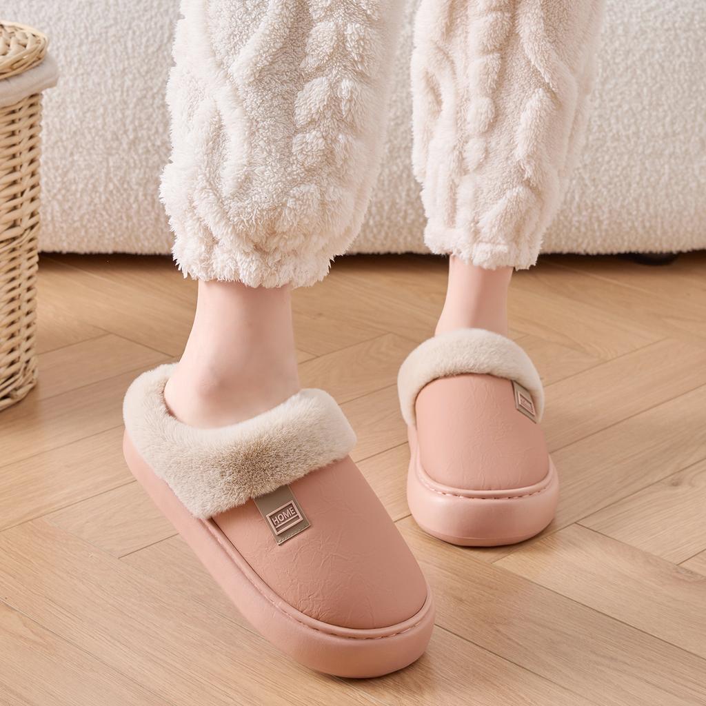 Platform Women Home Slippers Plush Warm Thick Bottom Slides Breathable Soft Non-slip Slippers Indoor Outdoor Men Casual Slippers