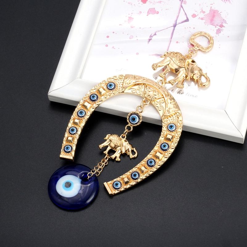 Blue Evil Eye Hanging Decoration Turkish Evil Eye Elephant Statues Wall Hanging Home Decor Pendant Decor