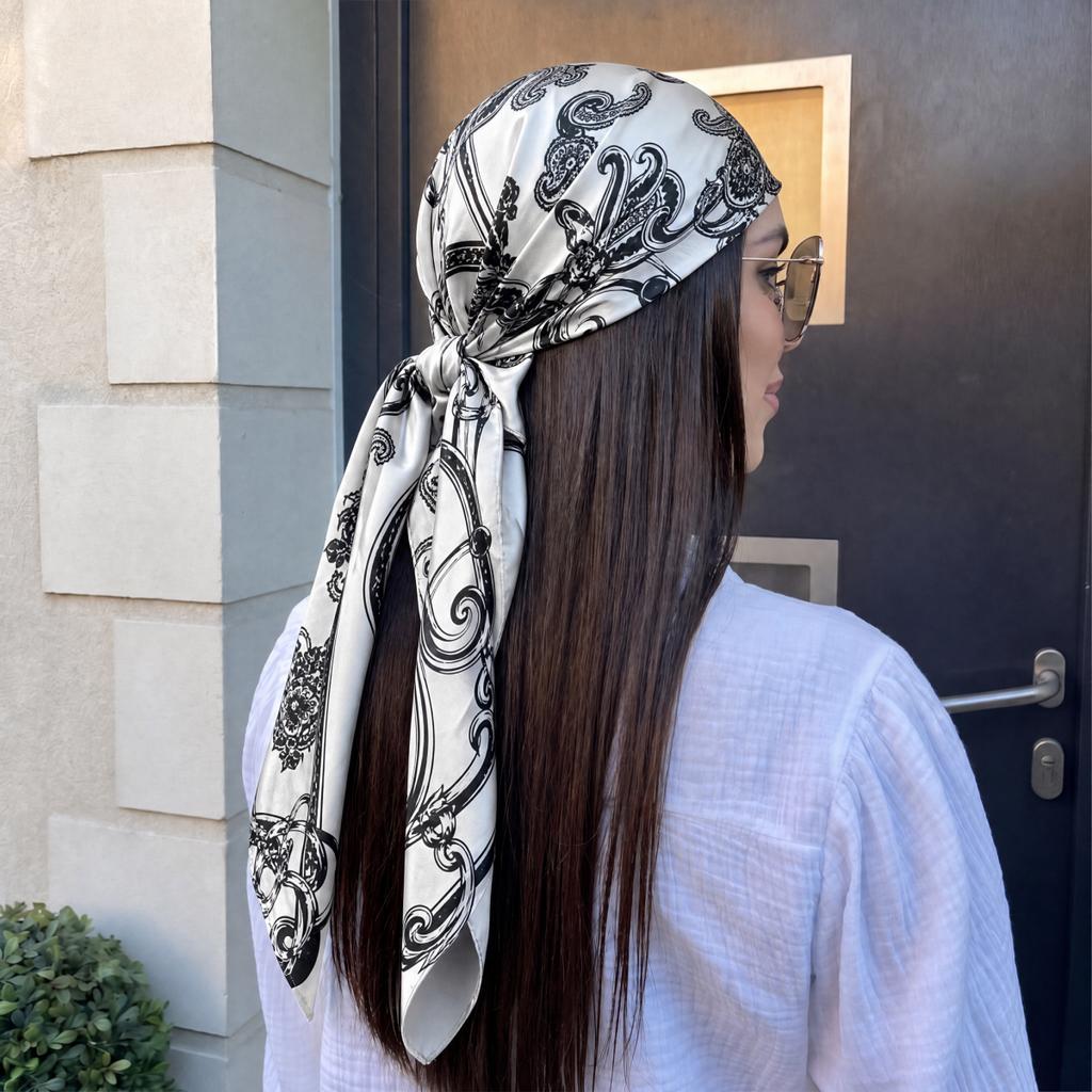 New Square Silk Scarf Women Fashion Designer Beautiful Paisley Foulard Soft Satin Shawl Kerchief Scarfs 90cm Neck Headscarf 2026