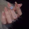 Trendy Personality Double Finger Chain Rings For Women Girls Tassel Butterfly Punk Rings Ladies Fashion Hip Hop Jewelry Gifts