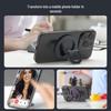 Duální magnetický držák na telefon: Stolní a do auta, Skládací kovový design pro živé vysílání, Samospoušť a 360° rotace.